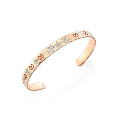 Gucci Icon Blossom Gold Enamel Cuff Bracelet