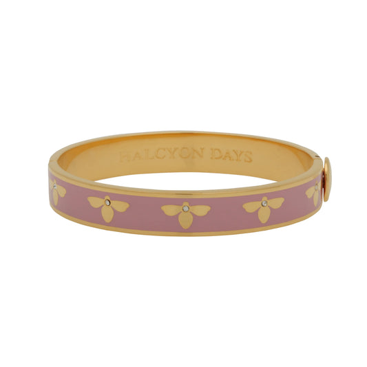 Halcyon Days Bee Pink/Gold Hinged Bracelet