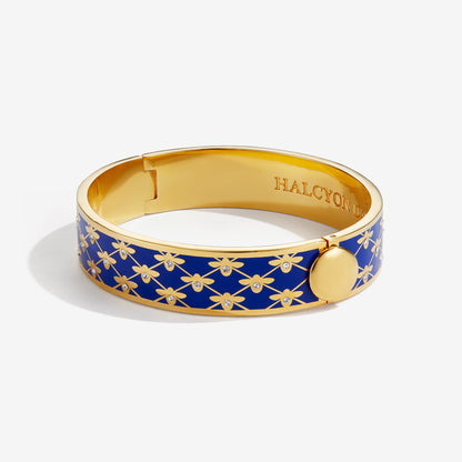 Halcyon Days Bee Sparkle Trellis Deep Cobalt & Gold Bangle