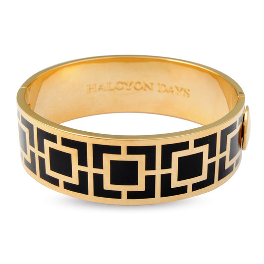 Halcyon Days Maya Black & Gold Bangle