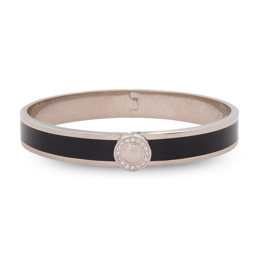 Halcyon Days Sparkle Button Black & Palladium Bangle