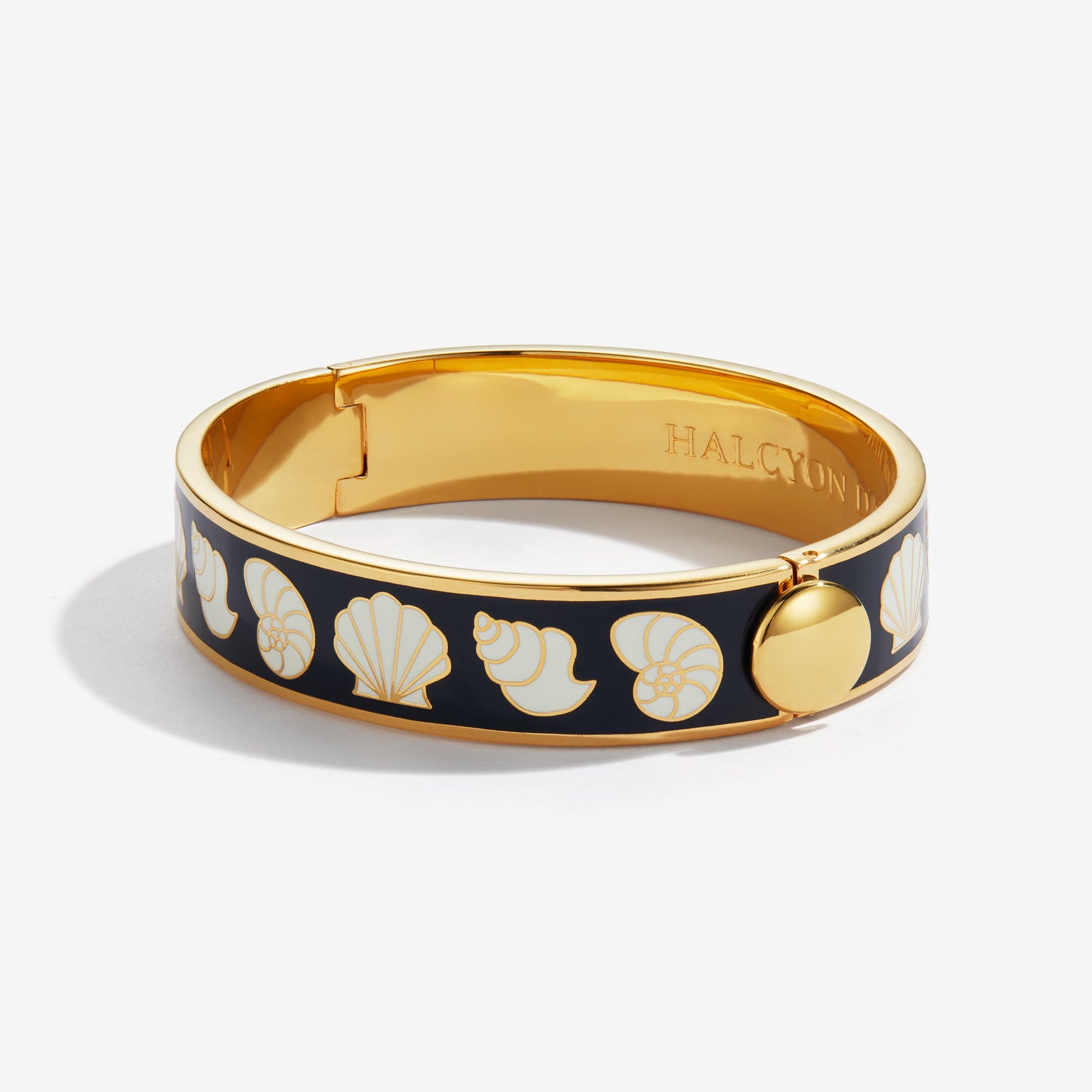 Halcyon Days Shells Black Cream & Gold Bangle