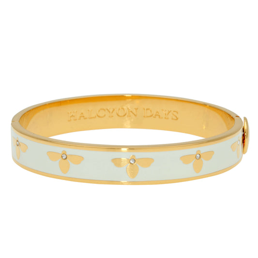 Halcyon Days Bee Cream/Gold Hinged Bangle