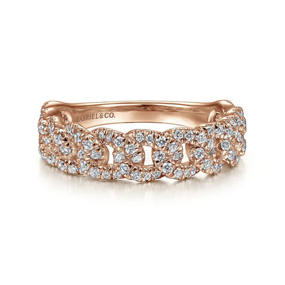 Gabriel & Co. 14K Rose Gold Diamond Stackable Ring