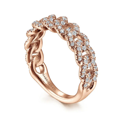 Gabriel & Co. 14K Rose Gold Diamond Stackable Ring