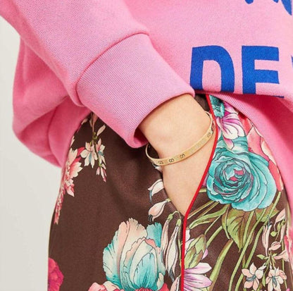 Gucci Icon Blossom Gold Enamel Cuff Bracelet