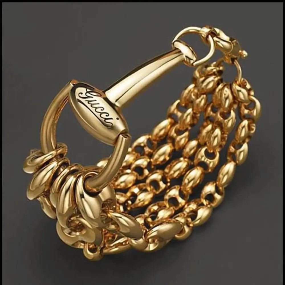 Gucci Marina Link Horsebit Gold Bracelet