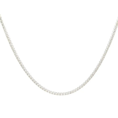 14K White Gold Diamond Tennis Necklace 12.86ct