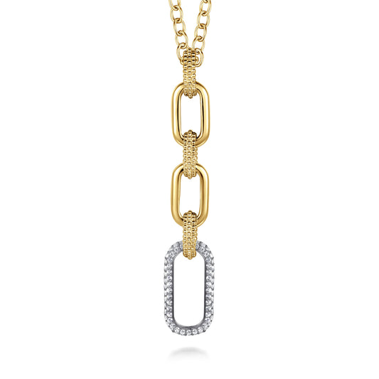 Gabriel & Co. Fashion 14kt YG Bujukan Dia Link Pendant Drop Necklace 1.76 cts