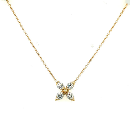 Gemma Couture 14kt Yellow Gold Mariposa Flower 4 Round Diamonds .40cttw