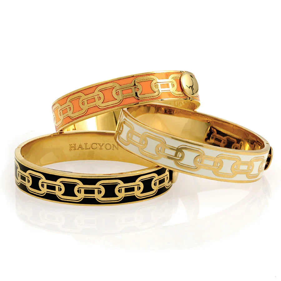 Halcyon Days Chain Orange & Gold Bangle