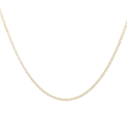 18K Yellow Gold Diamond Tennis Necklace 4.95ct