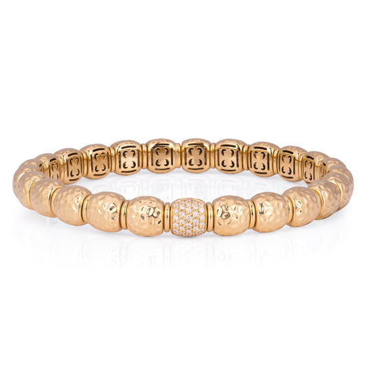 Zydo 18kt YG Stretch Bracelet w Diamonds 27 g 0.16 cts