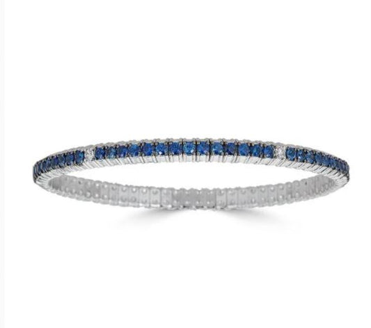 Zydo Italy 18Kwg Dia 0.21 ct Sapphire 3.99 ct Stretch Bracelet