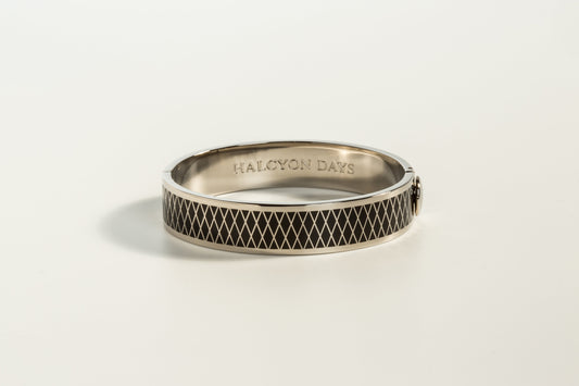 Halcyon Days Parterre Black & Palladium Bangle