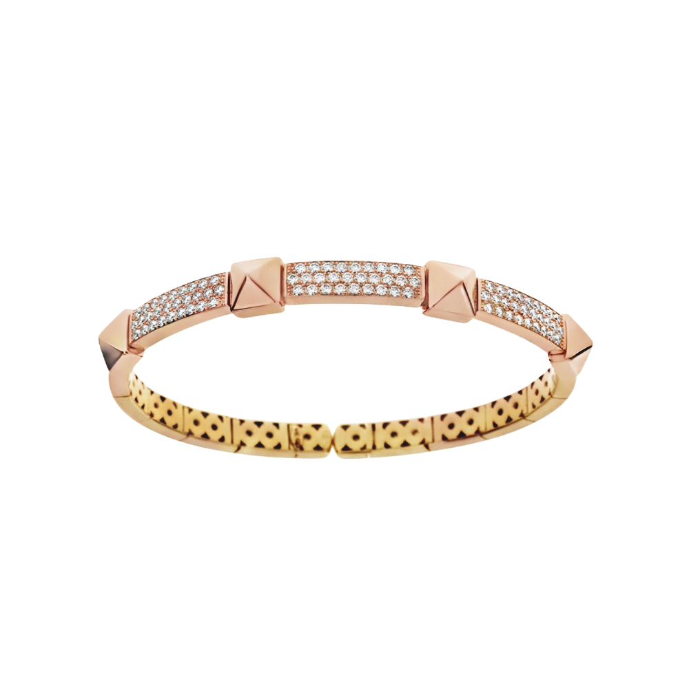 Damaso 18kt Rose Gold Diamond Cuff Bangle