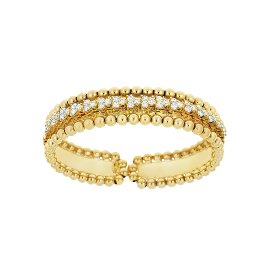 Damaso 18kt Yellow Gold Diamond Cuff Bangle 2.32cts