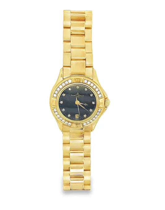 Baume & Mercier 18K Yellow Gold Diamond Dial and Bezel, 28.5mm