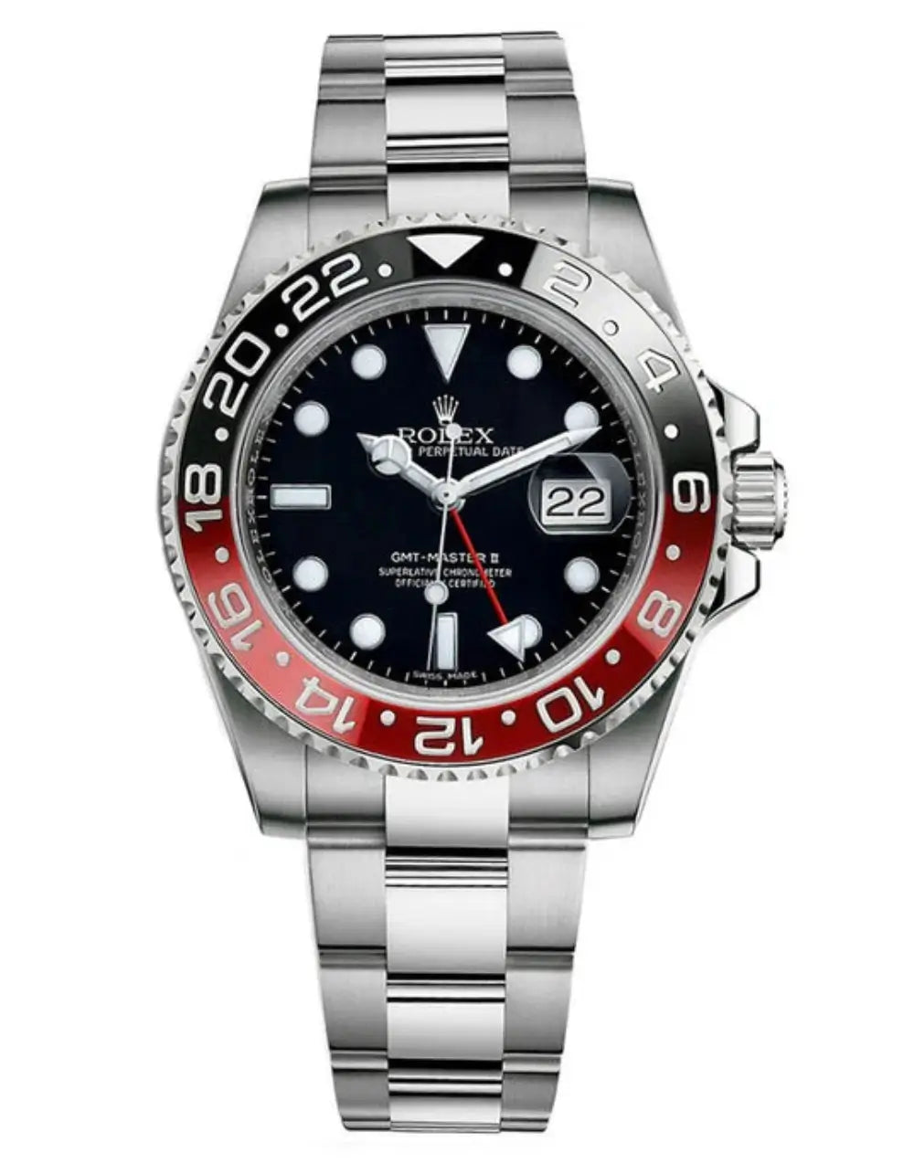 Rolex GMT Master II "COKE" Black and Red Dial Automatic Watch 40mm