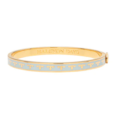 Halcyon Days Skinny Bee Forget-Me-Not & Gold Bangle