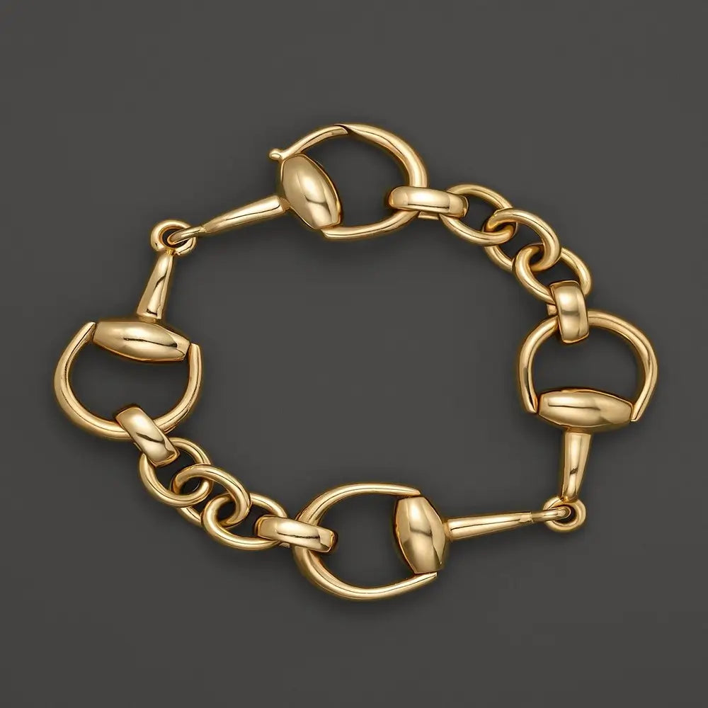 Gucci 18k Yellow Gold Horsebit Bracelet