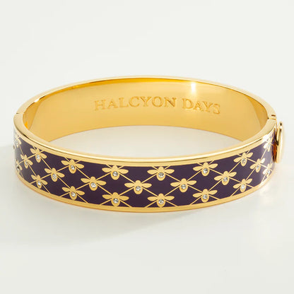 Halcyon Days Bee Sparkle Trellis Amethyst & Gold Bangle