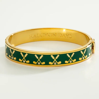 Halcyon Days Golf Club Emerald & Gold Bangle