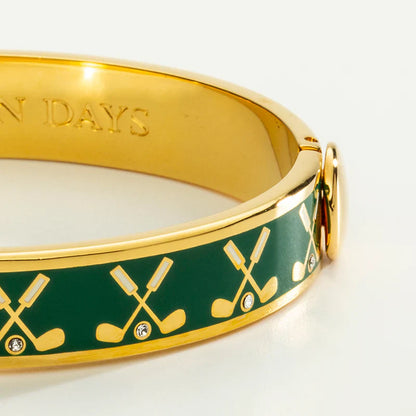 Halcyon Days Golf Club Emerald & Gold Bangle