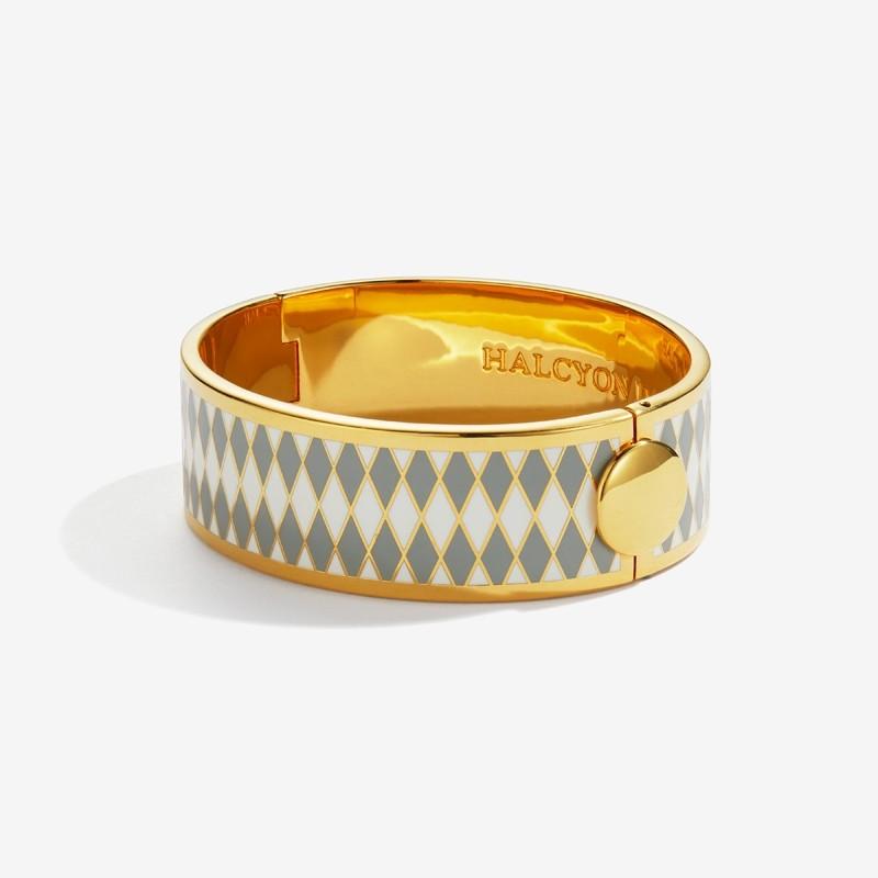 Halcyon Days Parterre Gray Cream & Gold Bangle