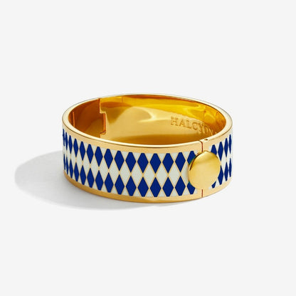 Halcyon Days Parterre Deep Cobalt Cream & Gold Bangle