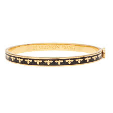 Halcyon Days Skinny Bee Black & Gold Bangle