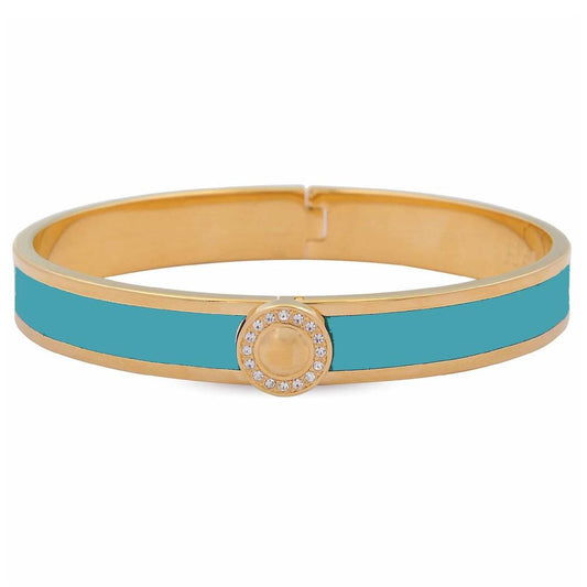 Halcyon Days Sparkle Button Turquoise & Gold Bangle