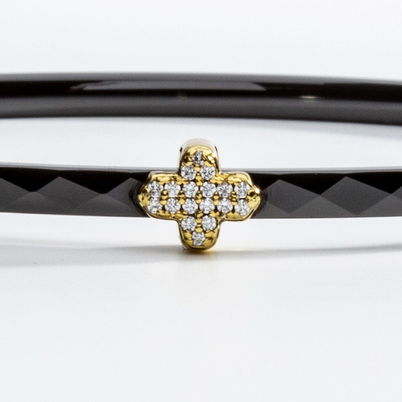 Halcyon Days Agama Pavé Single Bangle Black & Gold